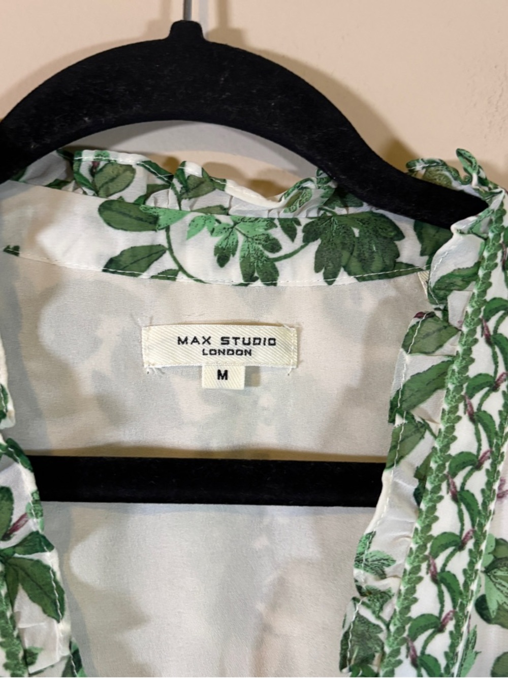 Max Studio White Maxi Dress with Green Floral Print - Picture 3 of 6